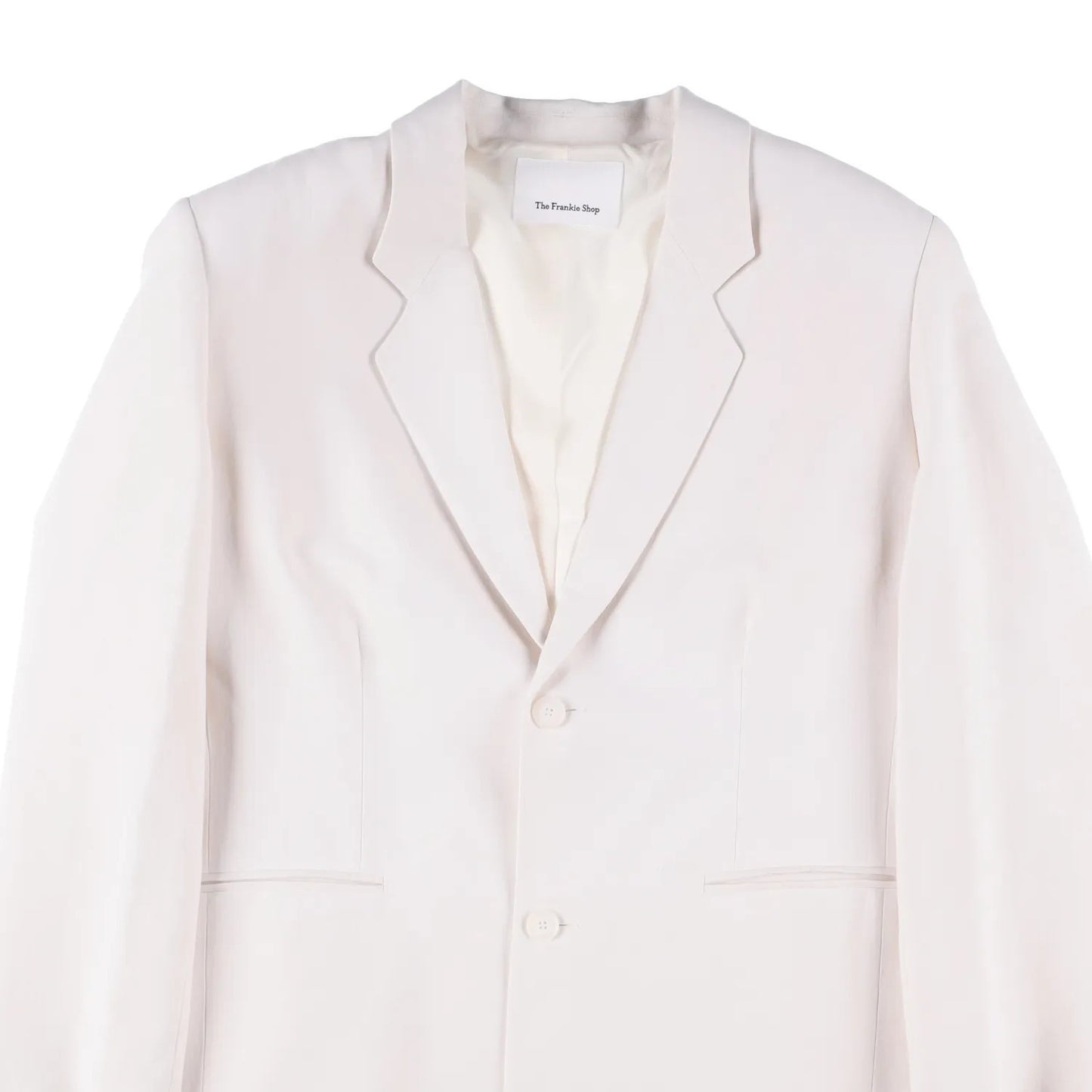 FRANKIE SHOP Womens Aiden Single Breasted Blazer Linen White Size S RRP 350 — View 2