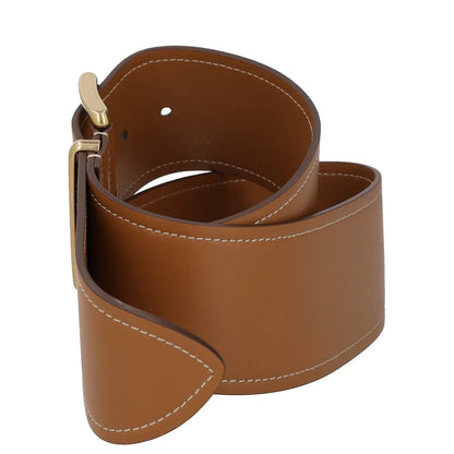 MIU MIU Womens Waist Belt 6Cm Wide Calf Leather Brown Gold Hardware 75 RRP 535 — View 4