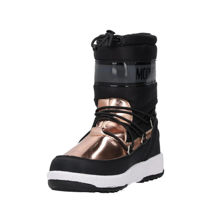 MOONBOOT Womens Mid Calf Snow Boots Drawstring Closure Black Gold UK12.5 RRP 150 — View 3