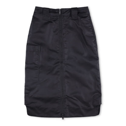 GANNI Womens Midi Skirt Black Polyamide Zip Closure Pockets Size 36 RRP 215