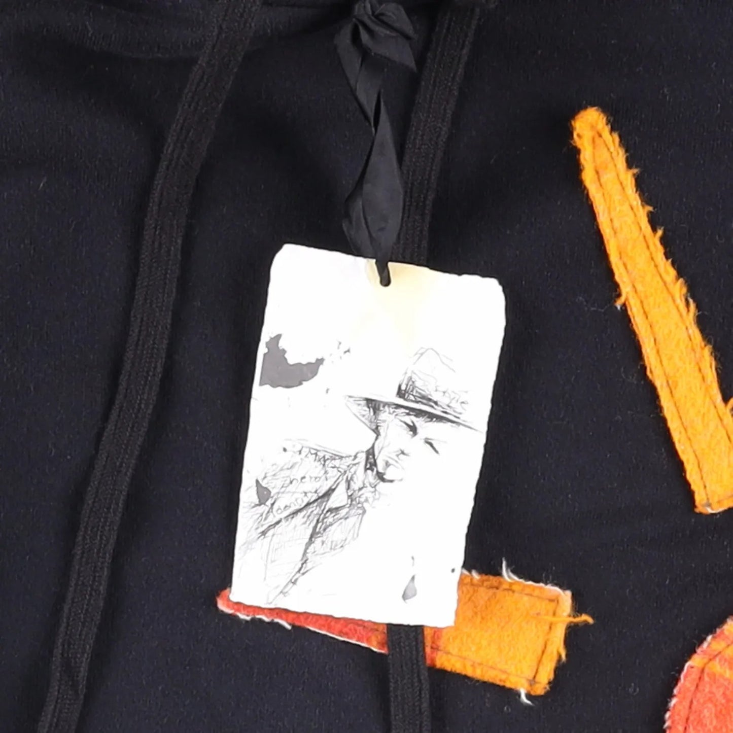 GREG LAUREN Mens Hoodie Cotton Fleece Embroidered Sun Design Size 2 RRP 850 — View 5