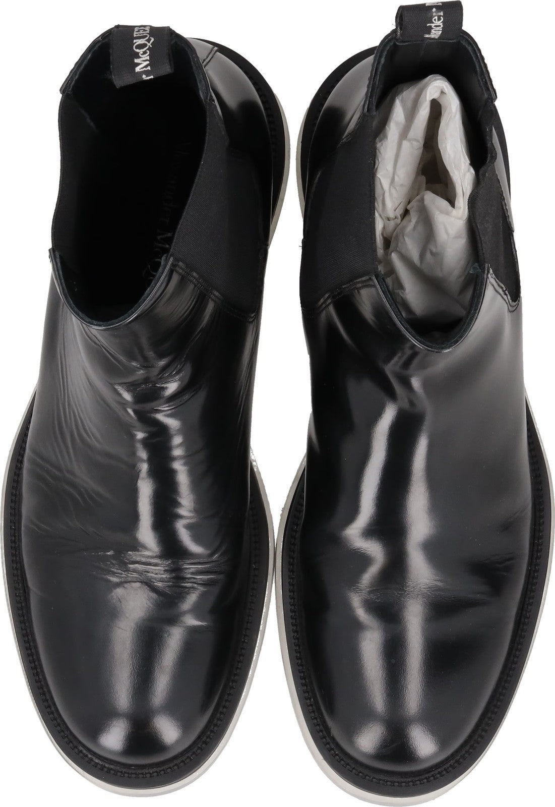 ALEXANDER MCQUEEN Mens Chelsea Boot Transparent Sole Black Leather UK 7 RRP 900 — View 9