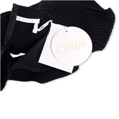 CHLOE Womens Tank Top Cropped High Neck Sleeveless Basic Black Size M RRP 600 — View 5