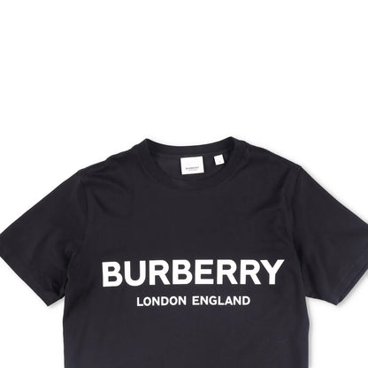 BURBERRY Womens T-Shirt Black Crew Neck Short Sleeve Large Logo Cotton M RRP 250 — View 2