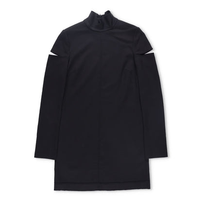 HELMUT LANG Womens Dress Black Long Sleeve High Neck Cold Shoulder Size 8 RRP500