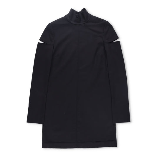 HELMUT LANG Womens Dress Black Long Sleeve High Neck Cold Shoulder Size 8 RRP500