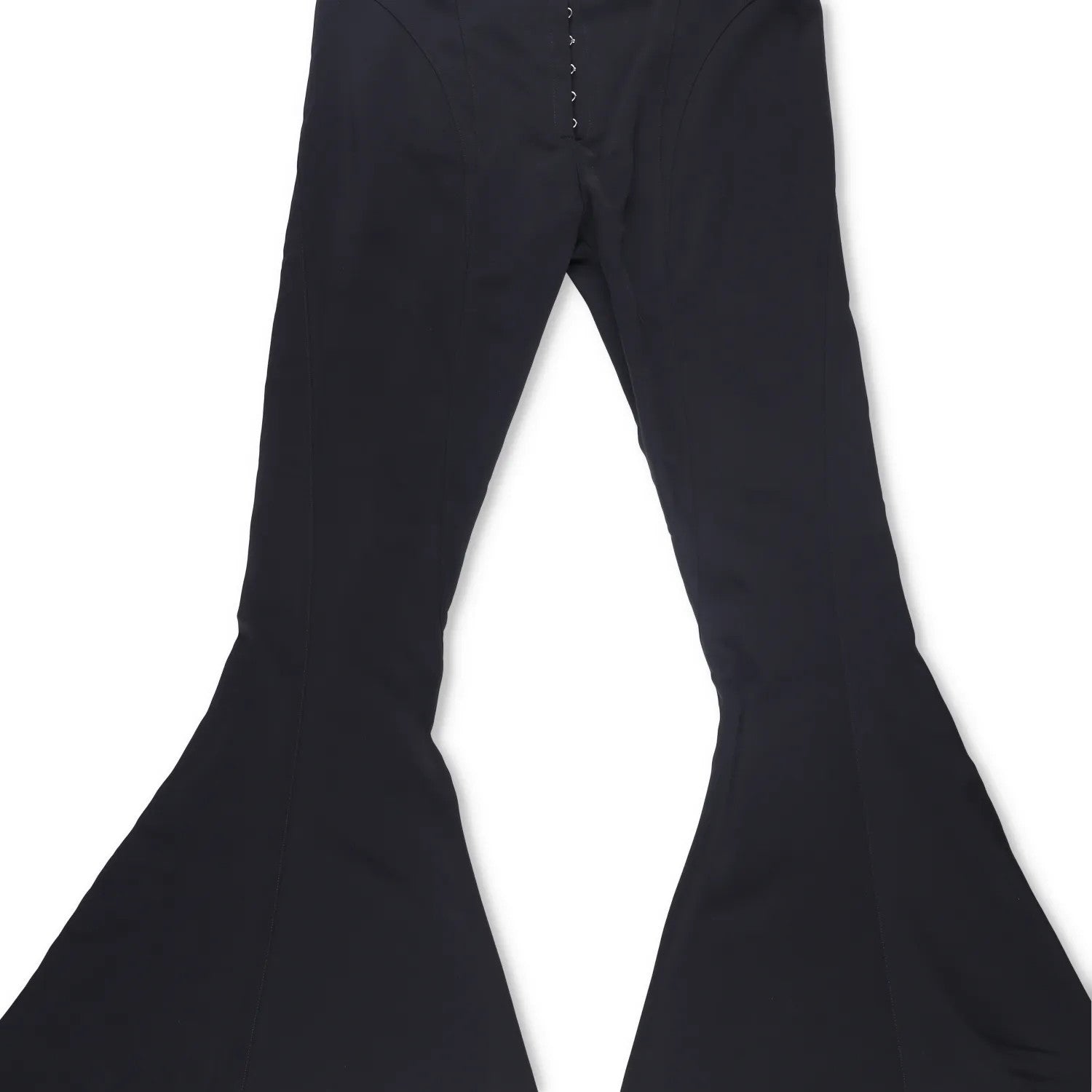 MUGLER Womens Flared Trousers Black Button Flat Front Size 42 RRP 1195 — View 4