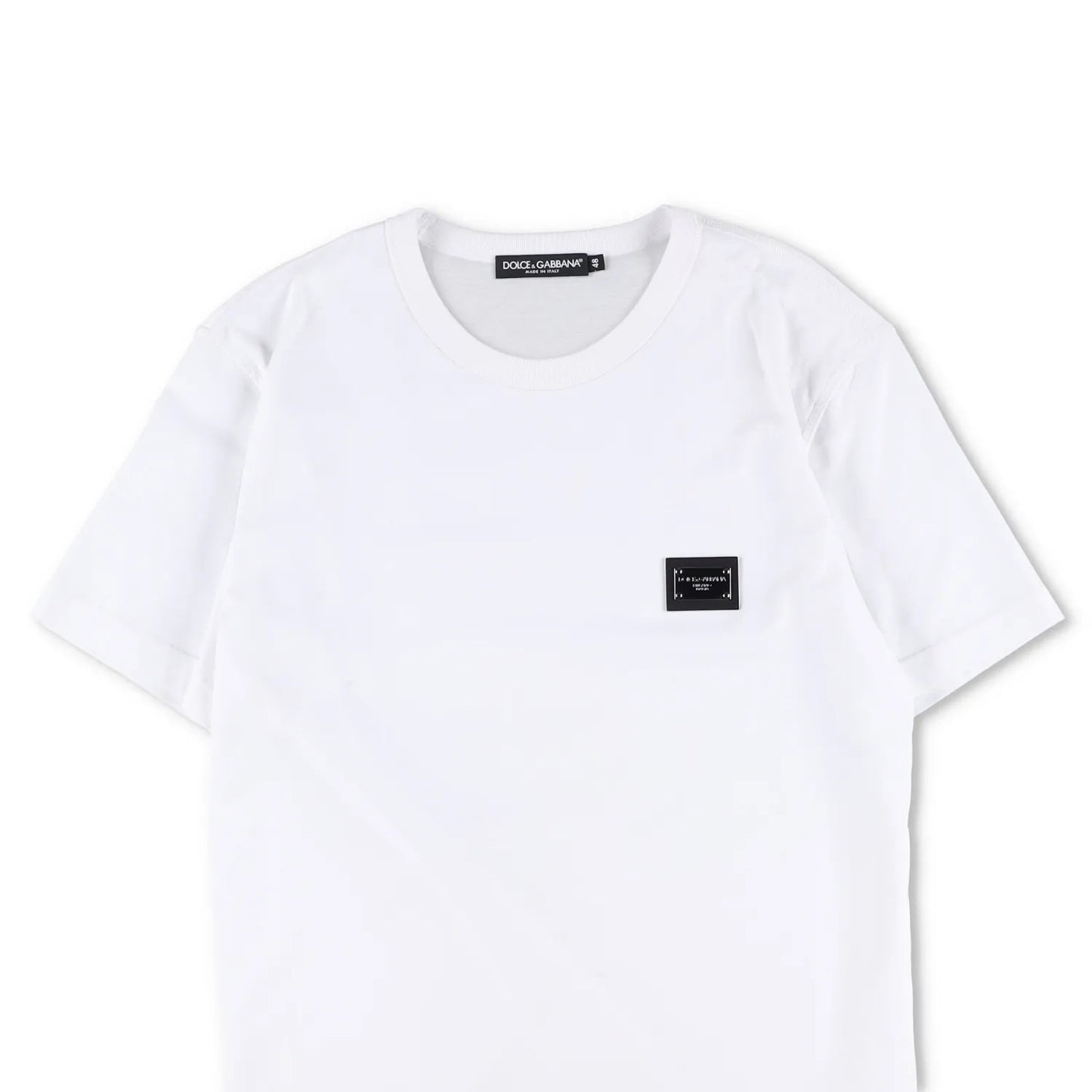 DOLCE & GABBANA Mens T-Shirt White Short Sleeve Crew Neck Plaque Size 48 RRP 485 — View 2