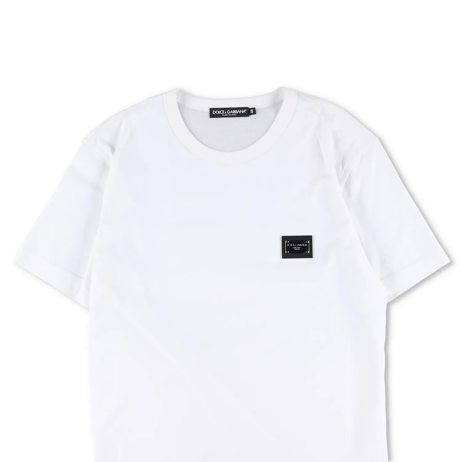 DOLCE & GABBANA Mens T-Shirt White Short Sleeve Crew Neck Plaque Size 48 RRP 485 — View 2
