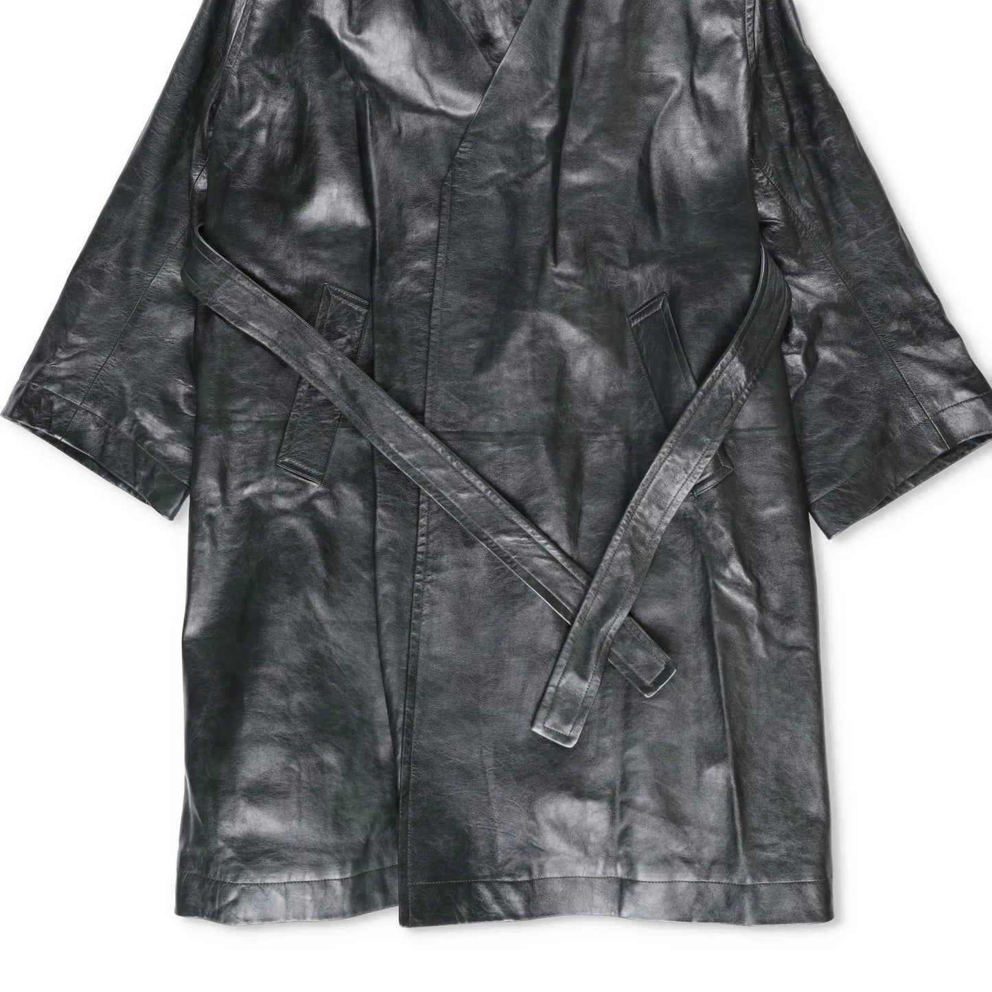 BOTTEGA VENETA Womens Overcoat Knee Length Relaxed Fit Leather Grey 40 RRP 6720 — View 3