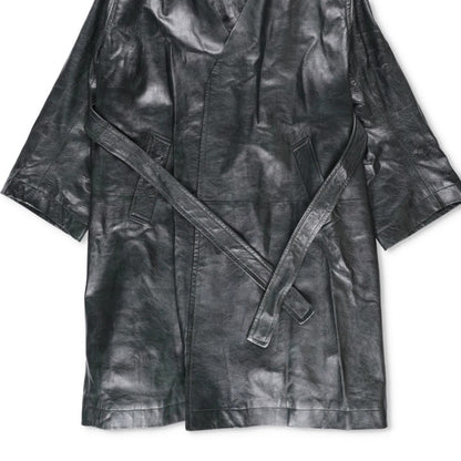 BOTTEGA VENETA Womens Overcoat Knee Length Relaxed Fit Leather Grey 40 RRP 6720 — View 3