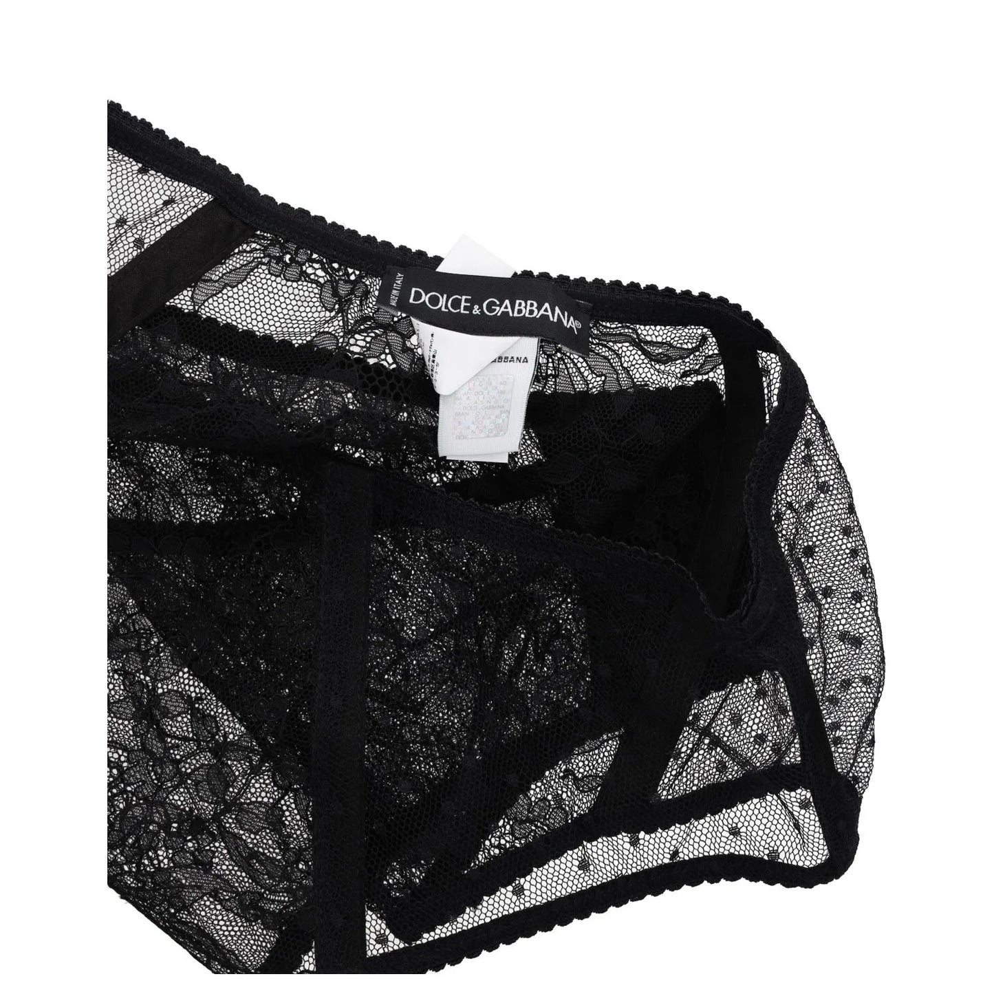 DOLCE & GABBANA Womens Brief Tulle Plumetis Lace Black Knickers Size S RRP 245 — View 5
