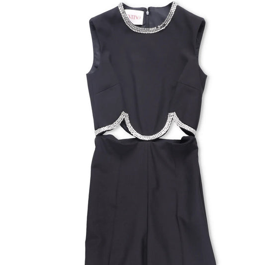 VALENTINO GARAVANI Womens Jumpsuit Embroidered One-Piece Black Size 38 RRP 5690 — View 2