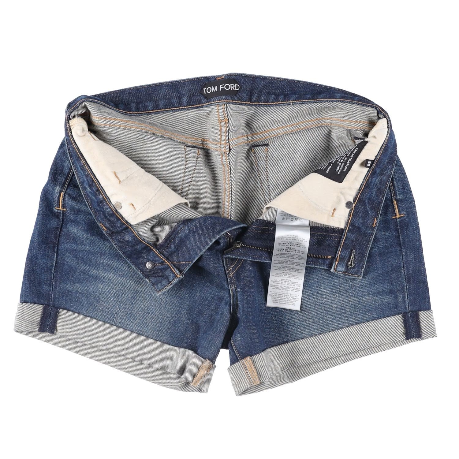TOM FORD Womens Comfort Stone Washed Denim Shorts Blue Size 28 RRP 665 — View 8