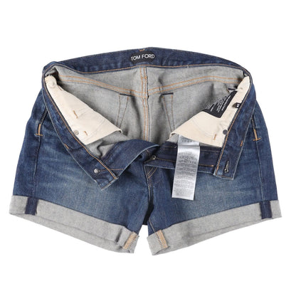 TOM FORD Womens Comfort Stone Washed Denim Shorts Blue Size 28 RRP 665 — View 8
