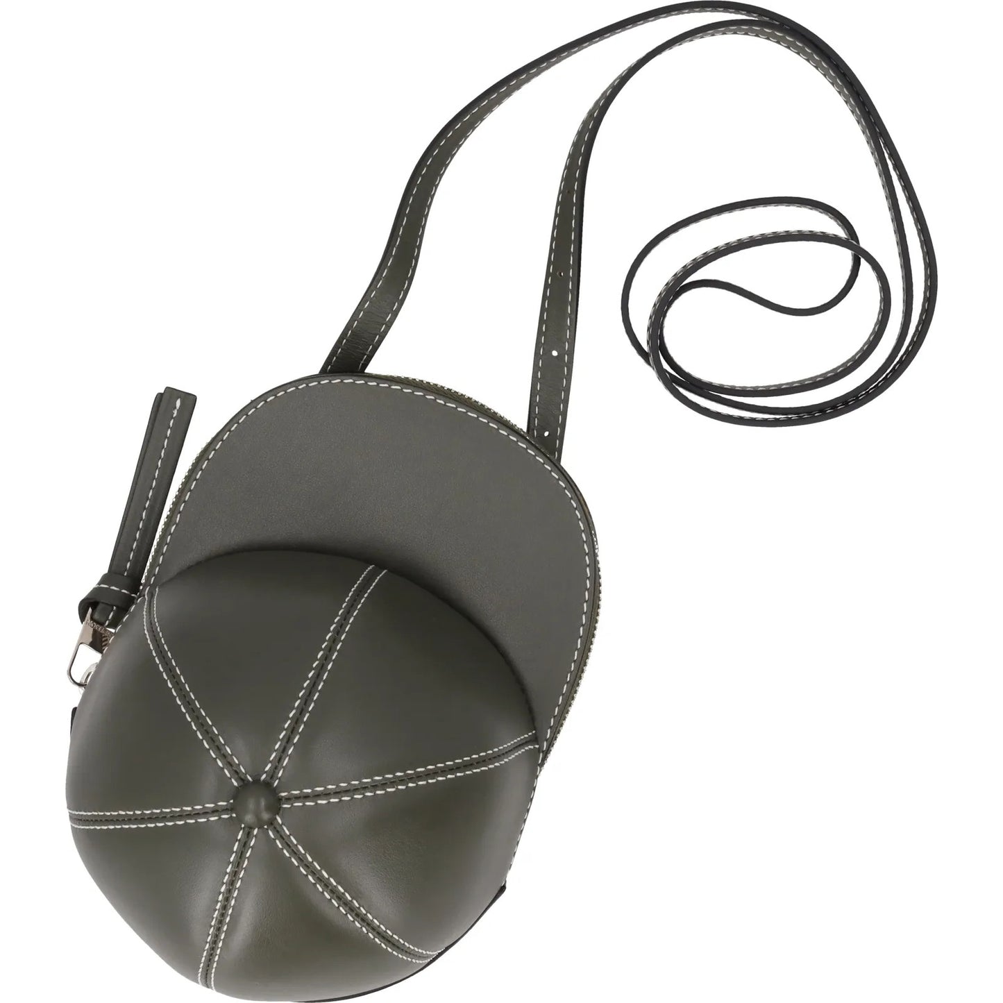 J.W. ANDERSON Womens Midi Cap Crossbody Bag Leather Army Green Size M RRP 490 — View 3