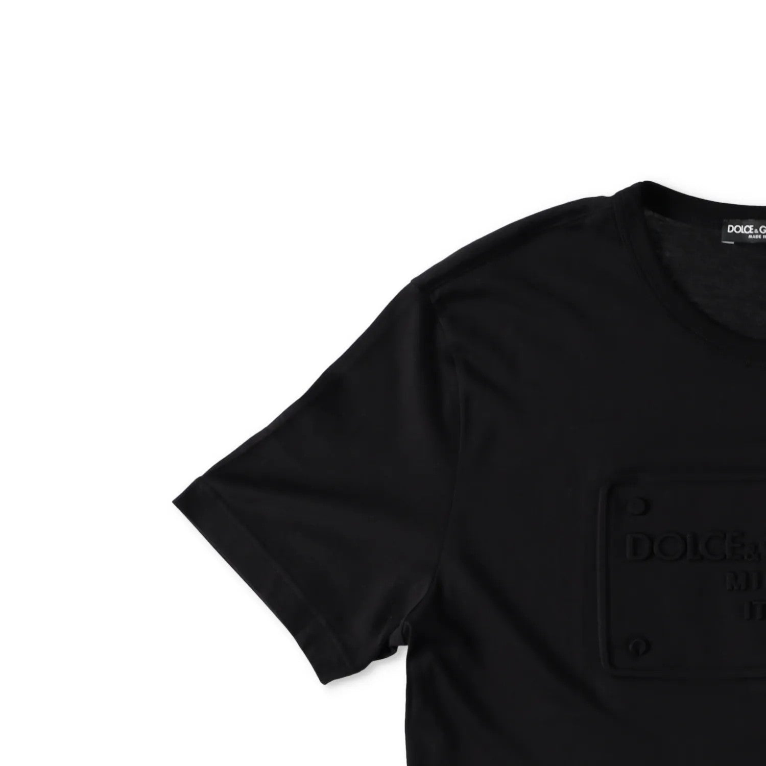 DOLCE & GABBANA Mens T-Shirt Fu7Eq+Embossing Nero Black Short Sleeve 52 RRP 475 — View 4