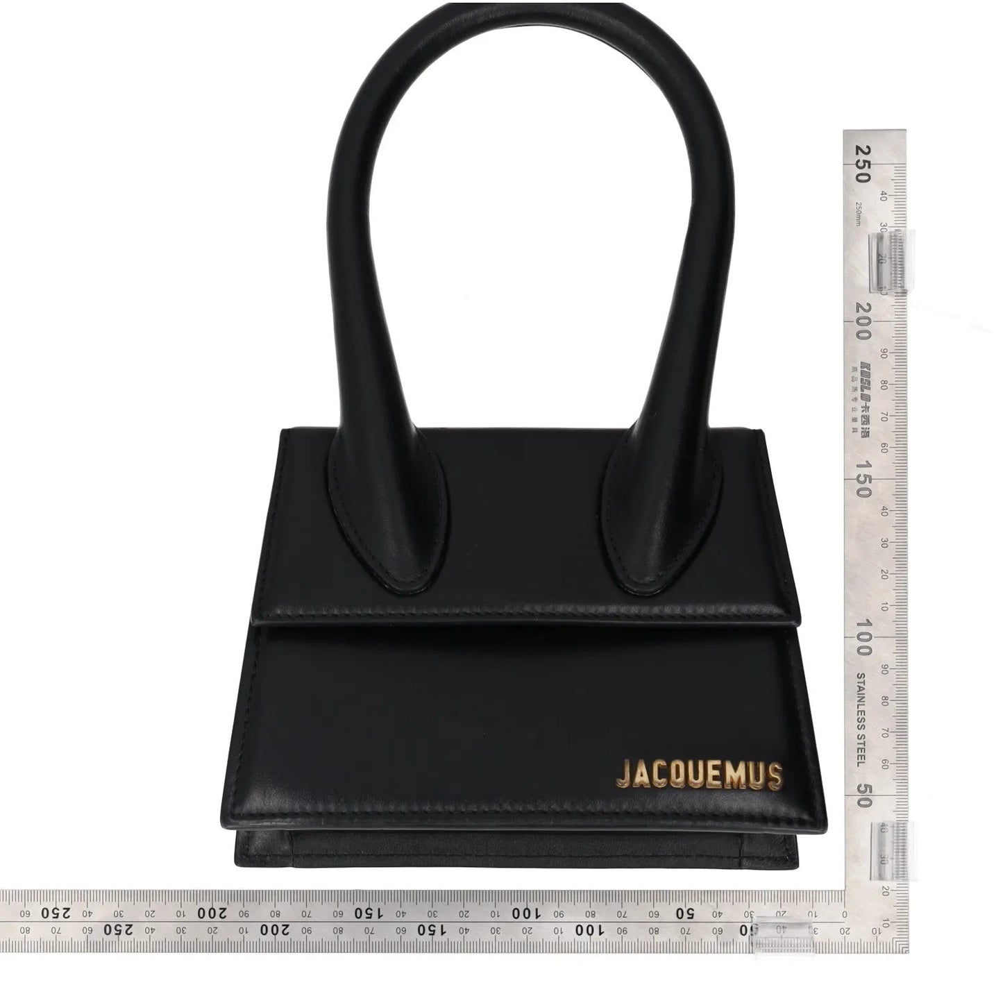 JACQUEMUS Womens Le Chiquito Moyen Leather Tote Bag Black Gold One Size RRP 680 — View 11