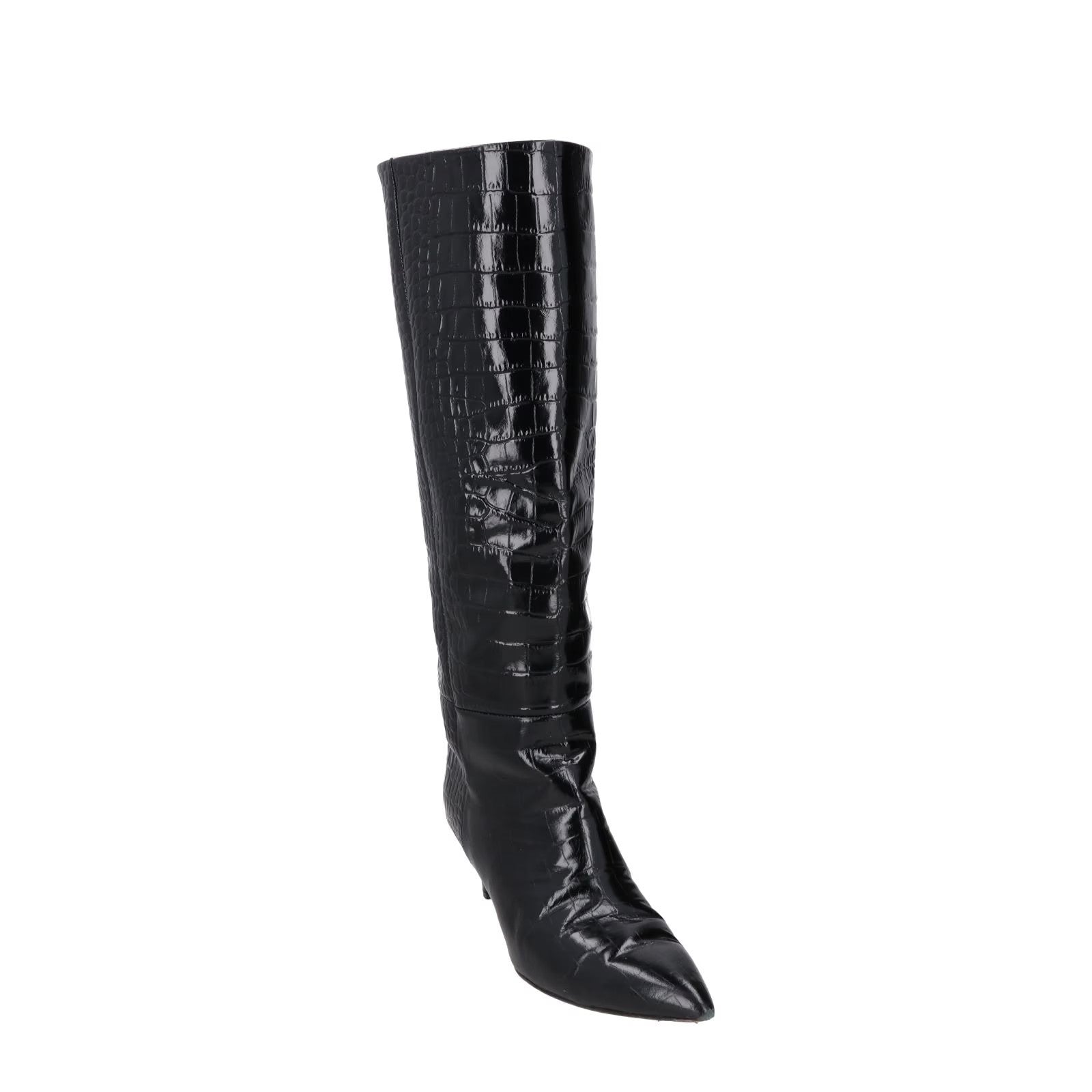 PARIS TEXAS Womens Stiletto 60 Leather Knee High Boots Croco Leather EU36 RRP625 — View 2