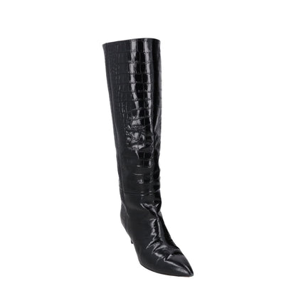 PARIS TEXAS Womens Stiletto 60 Leather Knee High Boots Croco Leather EU36 RRP625 — View 2