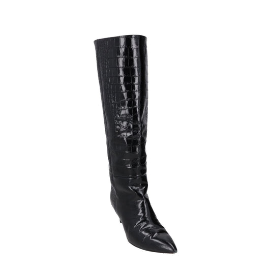 PARIS TEXAS Womens Stiletto 60 Leather Knee High Boots Croco Leather EU36 RRP625 — View 2