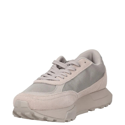 DIESEL Womens Trainers Grey Leather Low Top Lace Up Sneakers UK 7.5 RRP 145 — View 3