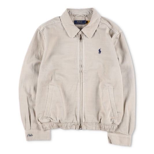 POLO Mens Jacket Cotton Blend Windbreaker Beige Collared Logo Size S RRP 275