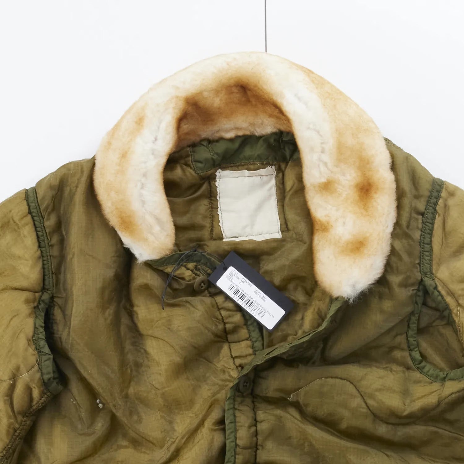R13 Womens Refurbished Liner Jacket With Shearling Collar Green Quilted S RRP750 — View 11