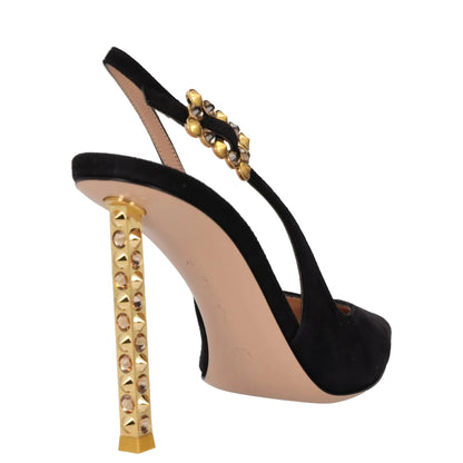 GIANVITO ROSSI Womens 105 High Heel Point Toe Slingback Pumps Black UK4 RRP 1095 — View 6