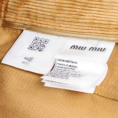 MIU MIU Men Velluto Coste Chino Trousers Yellow Corduroy Slash Pocket 46 RRP1220 — View 8