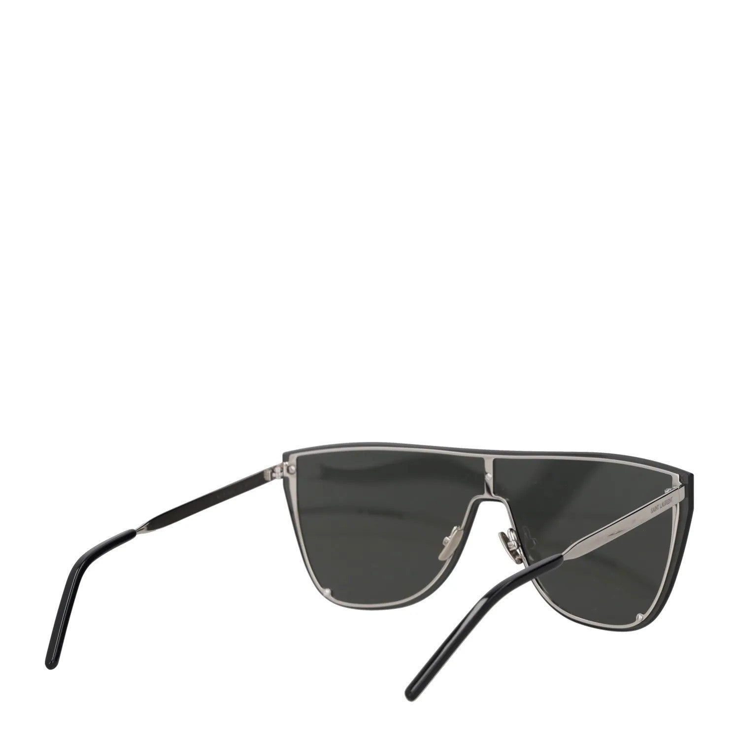 SAINT LAURENT Unisex Oversized Sunglasses Silver Metal Black Lens OS RRP 320 — View 5