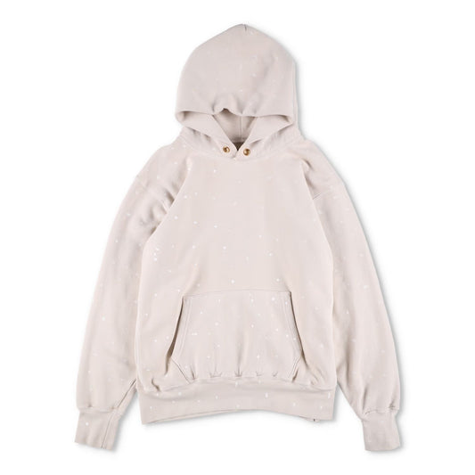 LES TIEN Womens Hoodie Cotton Blend Pullover Beige Front Pocket Size M RRP 260