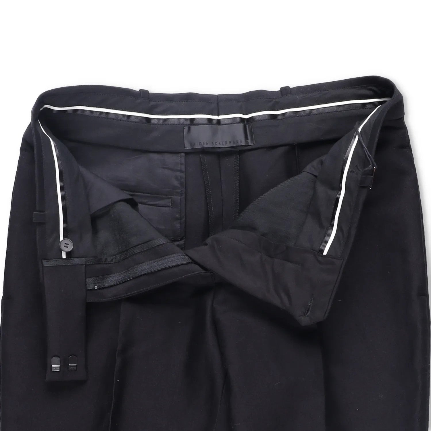HAIDER ACKERMANN Mens Dress Pants Silk Cotton Blend Pleated Black Size 38 RRP600 — View 8