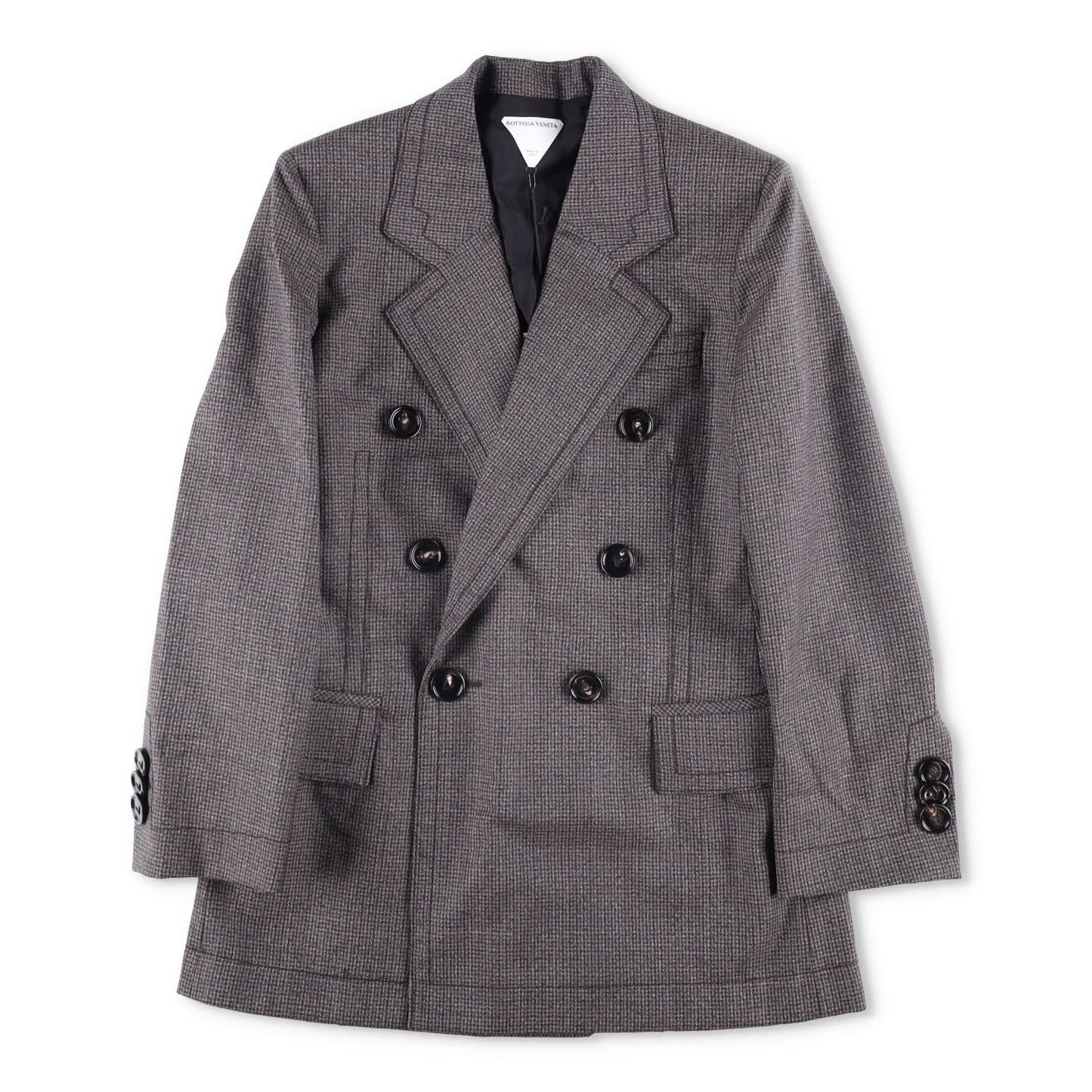 BOTTEGA VENETA Womens Blazer Jacket Double Breasted Sriped Grey 40 RRP 2420