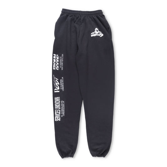 RUSSELL Mens Joggers Black Pockets White Writing Sweatpants Size M RRP 120