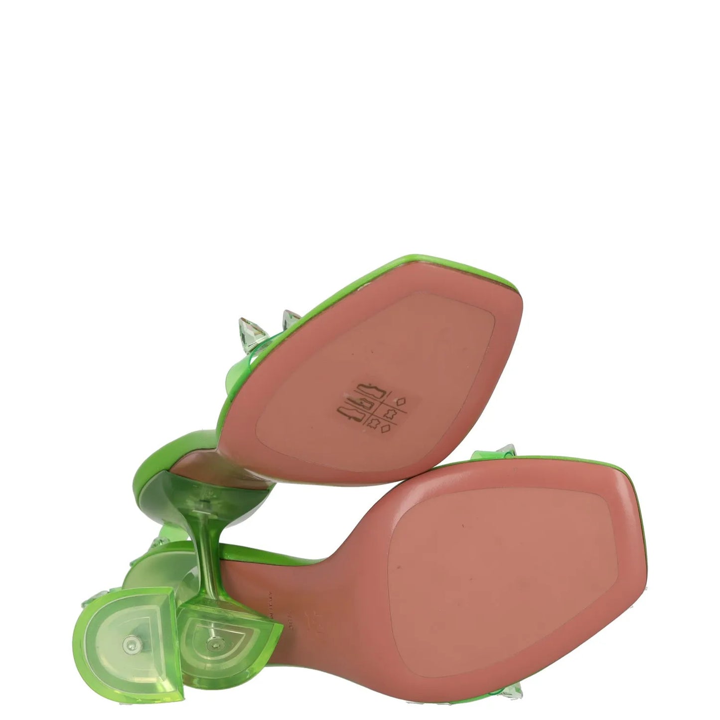 AMINA MUADDI Women Slingback Heels Synthetic Green Studded Open Toe UK5.5 RRP600 — View 8