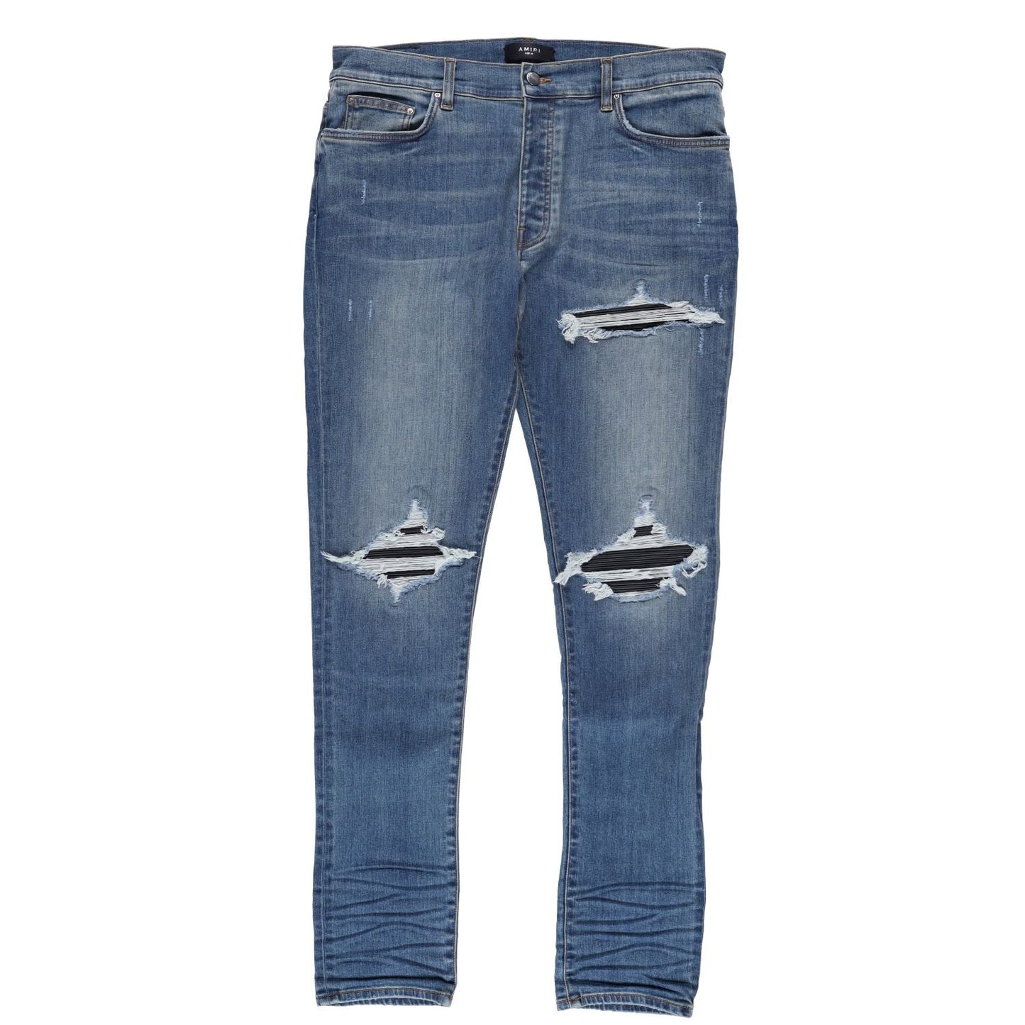 AMIRI Mens Mx1 Skinny Jeans Blue Denim Mid Rise Button Closure Size 36 RRP 1115