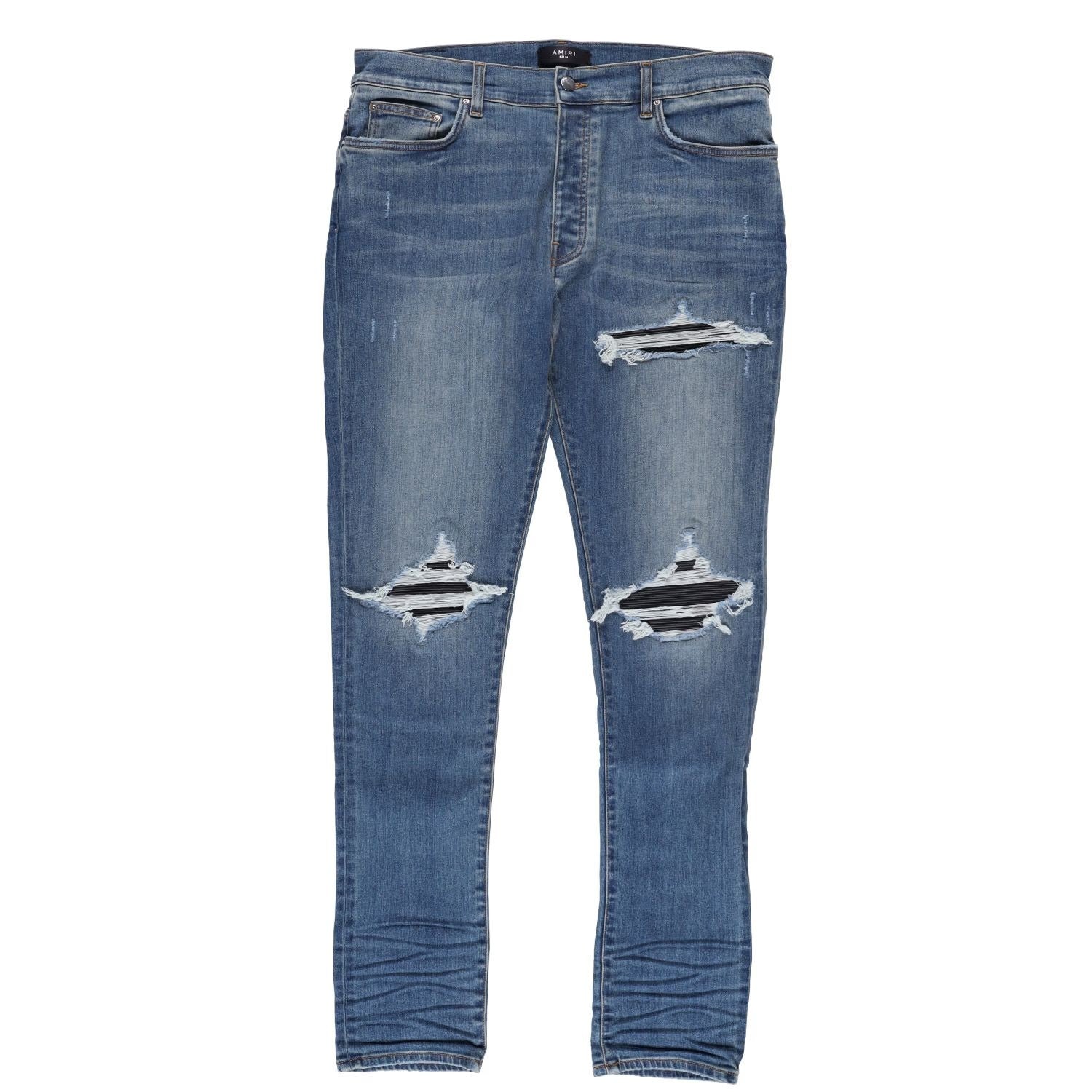 AMIRI Mens Mx1 Skinny Jeans Blue Denim Mid Rise Button Closure Size 36 RRP 1115