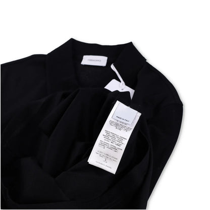SALVATORE FERRAGAMO Men Polo Shirt Piquet Jersey Short Sleeve Zip Black S RRP443 — View 7