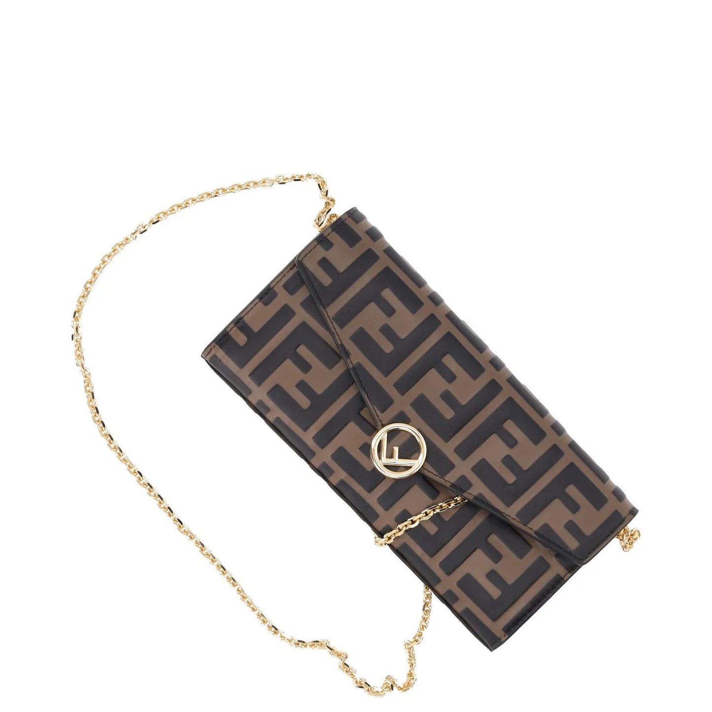 FENDI Womens Wallet On A Chain Bag Brown Leather Logo Size XS RRP 1200 — View 5