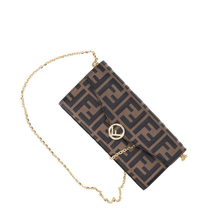 FENDI Womens Wallet On A Chain Bag Brown Leather Logo Size XS RRP 1200 — View 5