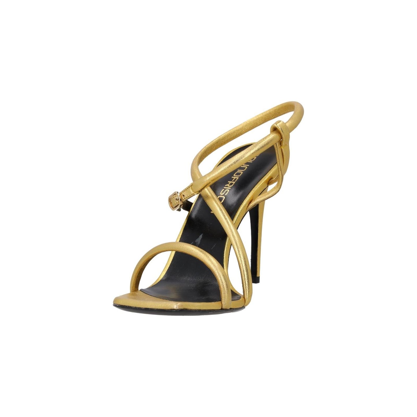 BRUNO FRISONI Women Sandal Gold Leather Strappy Stiletto Heel Size 40.5 RRP 615 — View 3