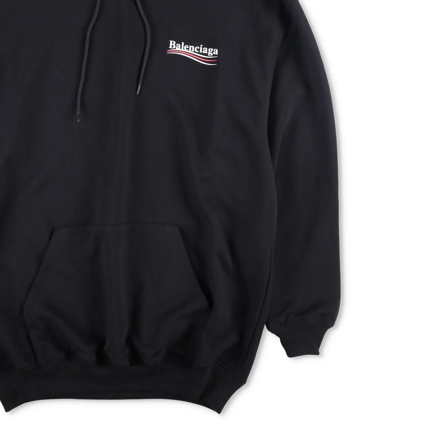 BALENCIAGA Unisex Adults Hoodie Cotton Black Kangaroo Pocket Logo XS RRP 690 — View 4