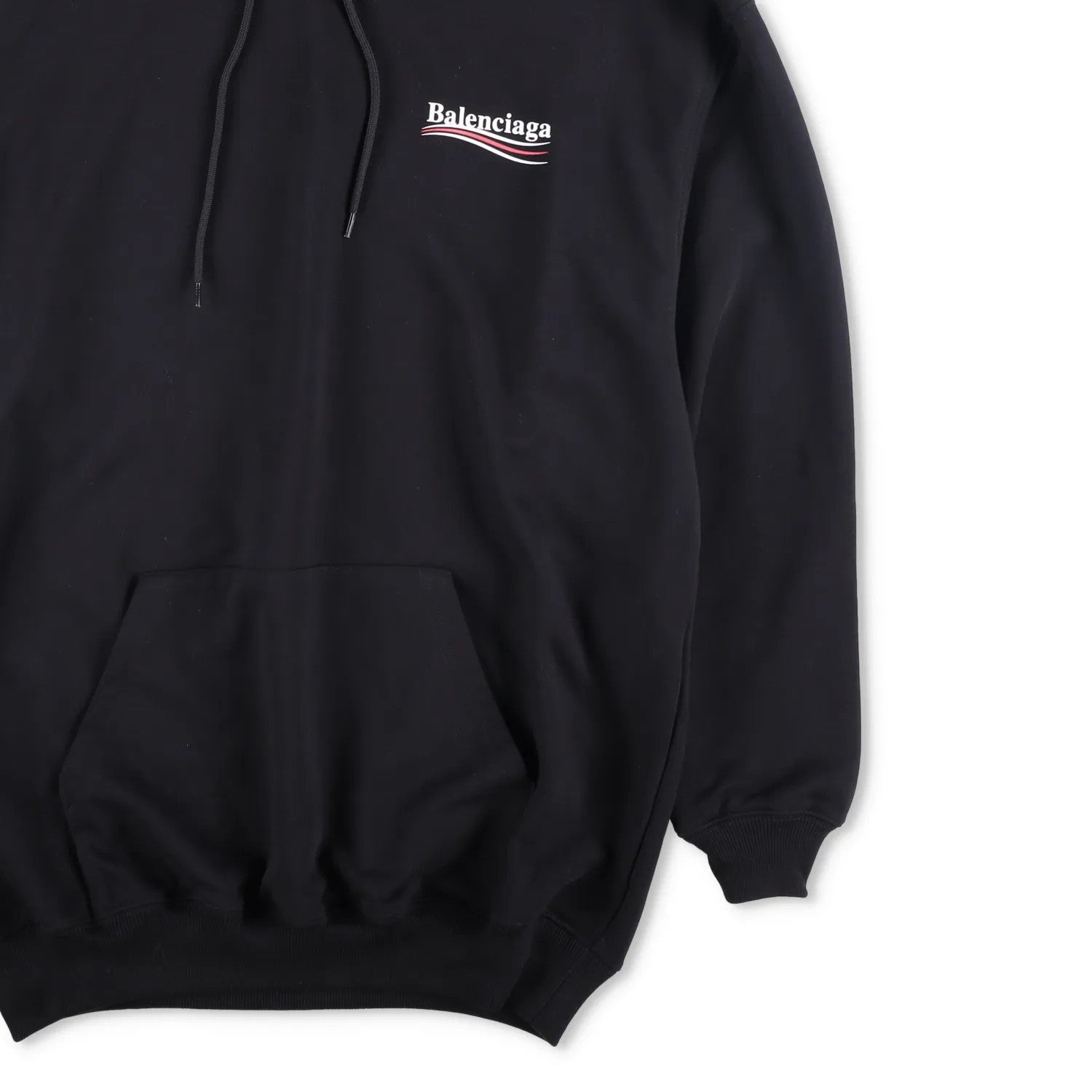 BALENCIAGA Unisex Adults Hoodie Cotton Black Kangaroo Pocket Logo XS RRP 690 — View 4