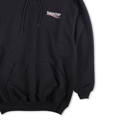 BALENCIAGA Unisex Adults Hoodie Cotton Black Kangaroo Pocket Logo XS RRP 690 — View 4