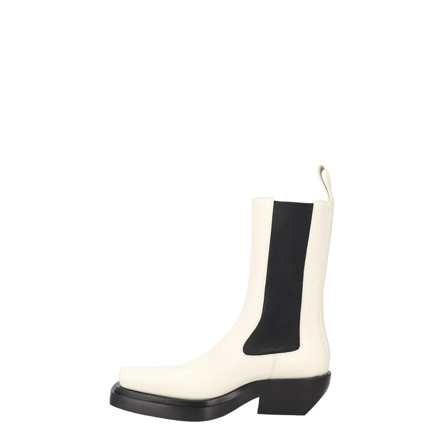 BOTTEGA VENETA Womens High Boots White Black Leather Cuban Heel UK5.5 RRP 1080 — View 4