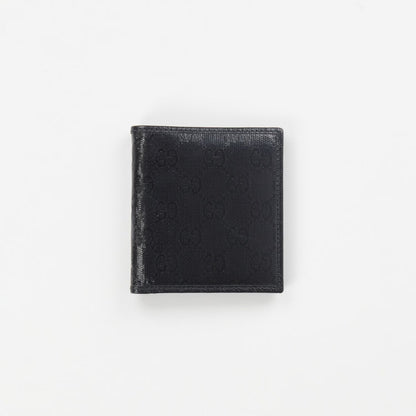 GUCCI Men's Crystal Ao Bifold Wallet Black Canvas Logo One Size RRP 300