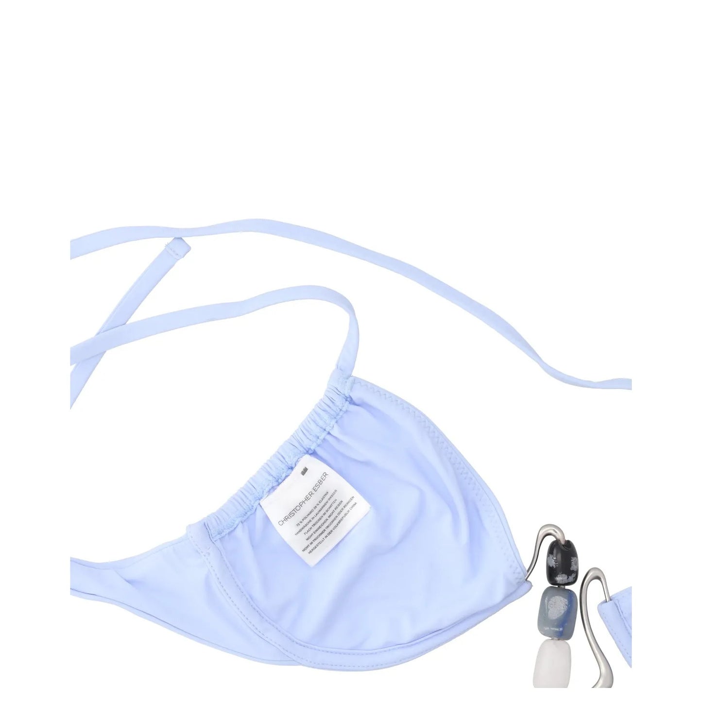 CHRISTOPHER ESBER Womens Nebular Bikini Top Beaded Blue Spaghetti UK12 RRP 150 — View 6