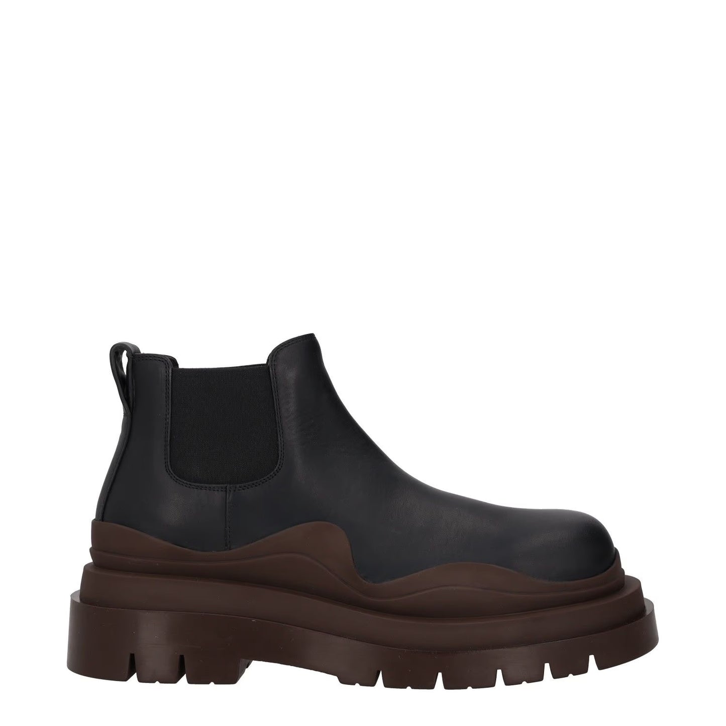 BOTTEGA VENETA Womens Chelsea Boots Slip On Black Brown Leather UK 7 RRP 1080