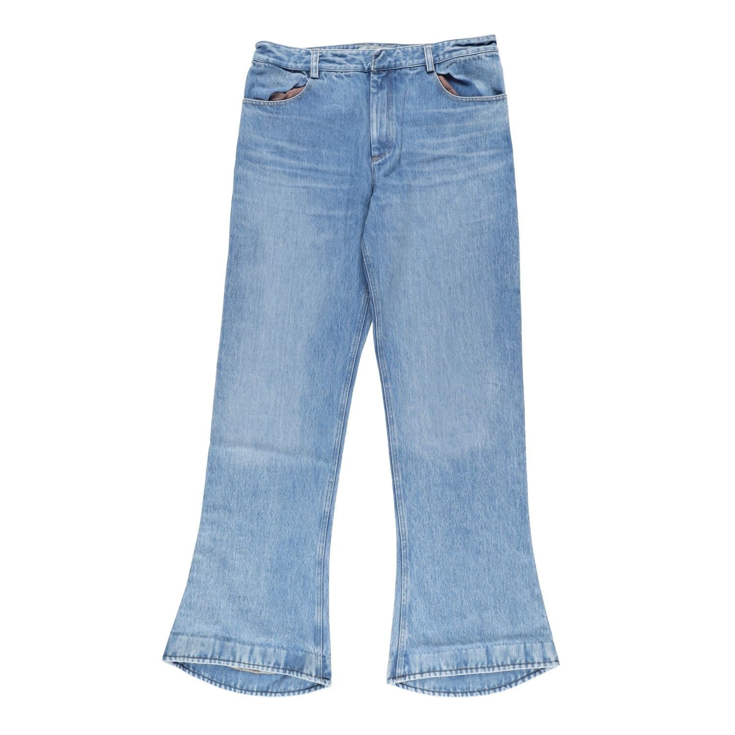 AARON ESH Mens Puddle Jean Blue Wash Flared Relaxed Fit High Rise Size 36 RRP403